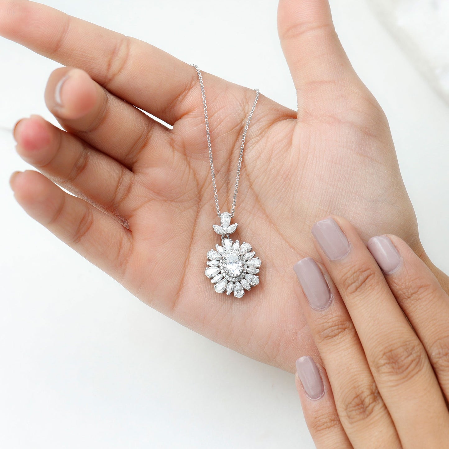 1.2 Carat Certified Moissanite Bridal Pendant Necklace
