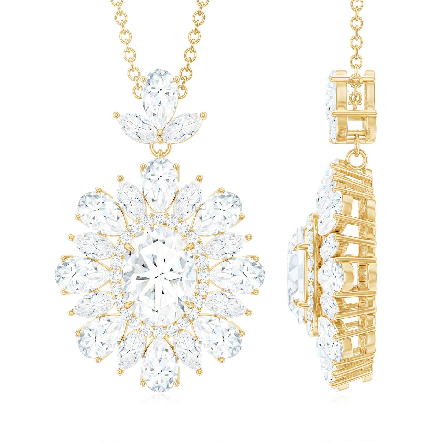 1.2 Carat Certified Moissanite Bridal Pendant Necklace