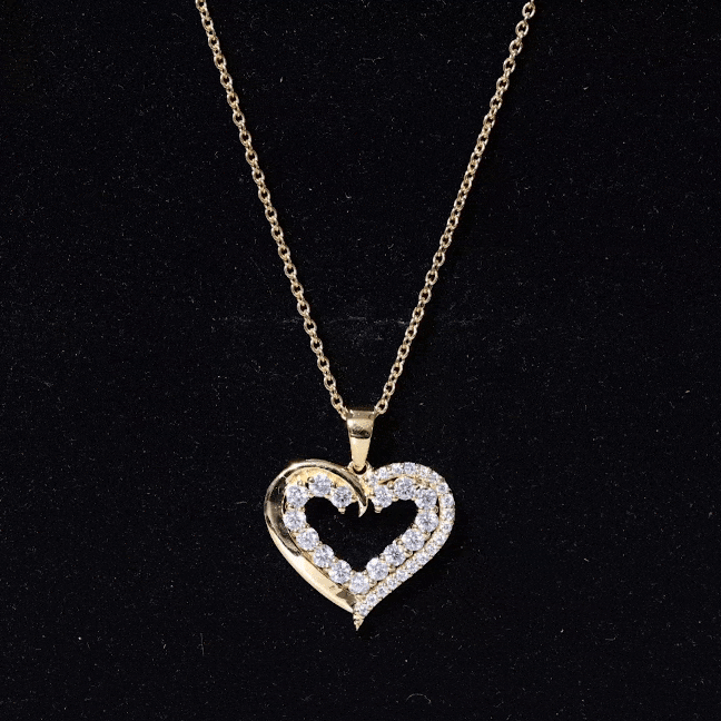 Certified Moissanite Open Heart Pendant