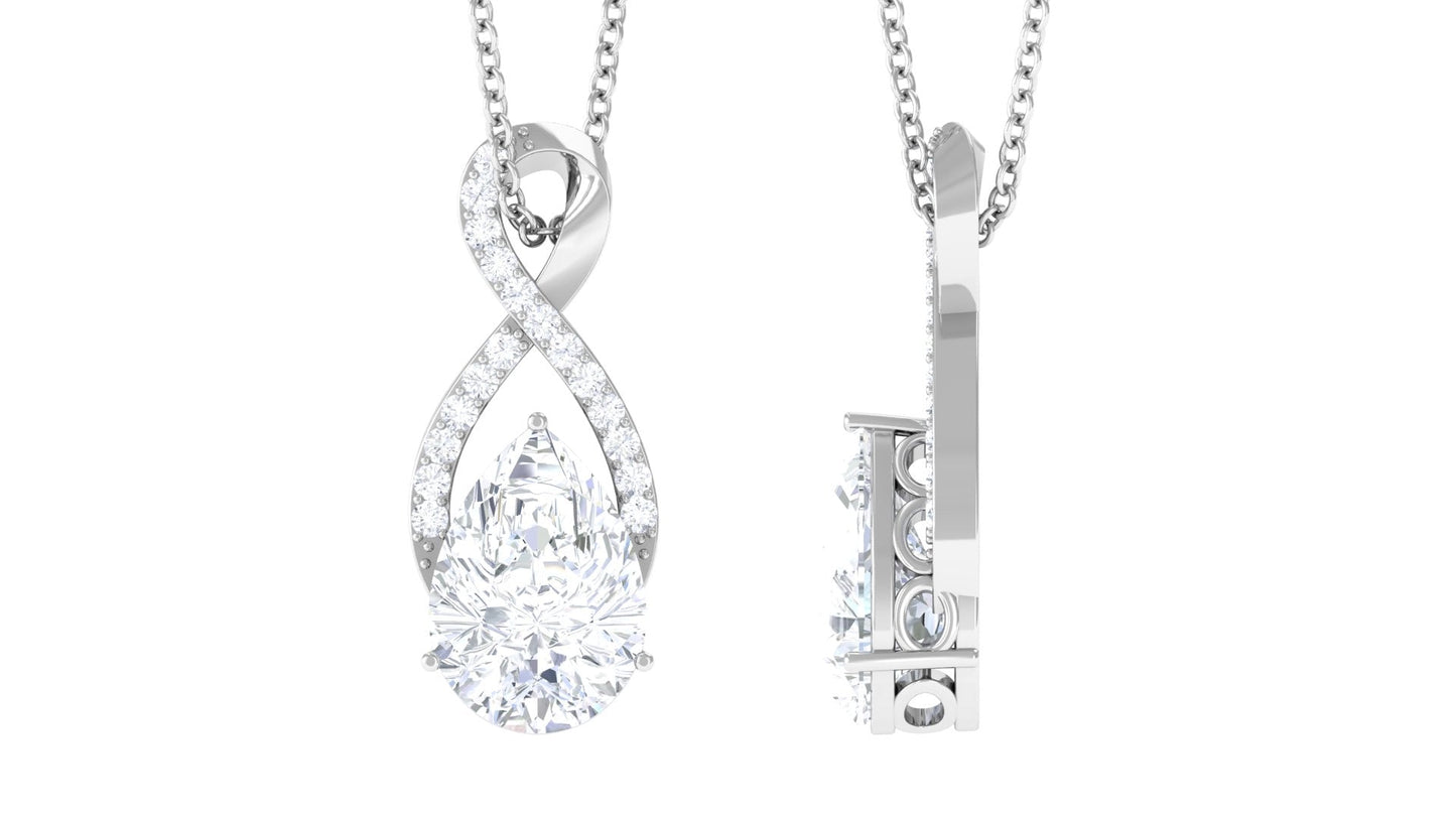Certified 2.2 Carat Moissanite Infinity Pendant Necklace for Women