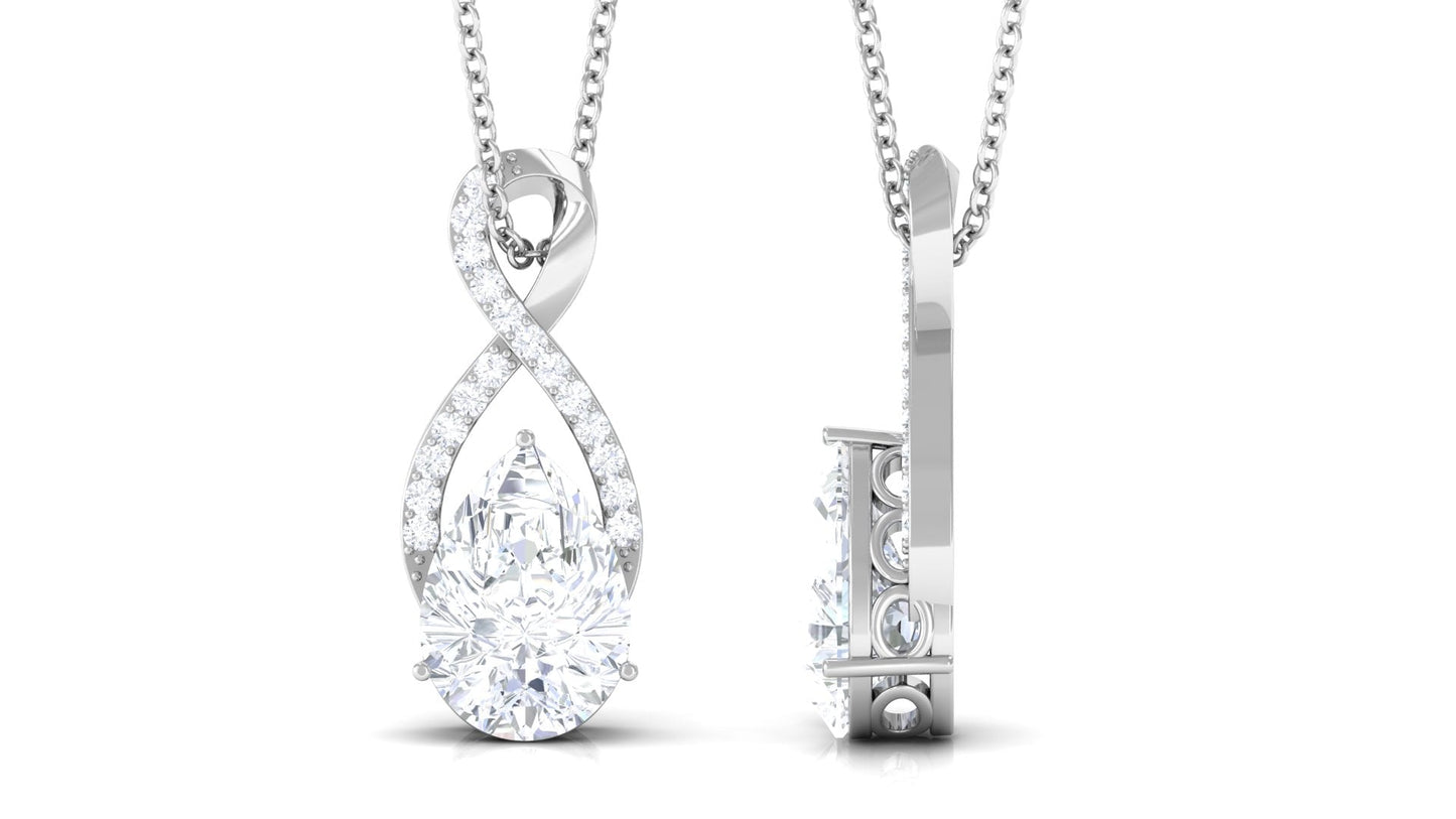 Certified 2.2 Carat Moissanite Infinity Pendant Necklace for Women