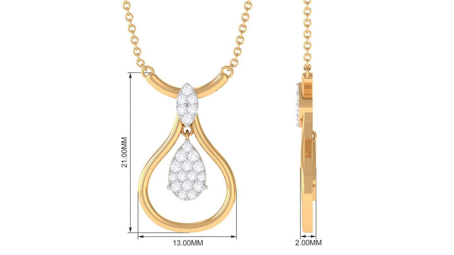 Certified Moissanite Teardrop Necklace in Illusion Setting