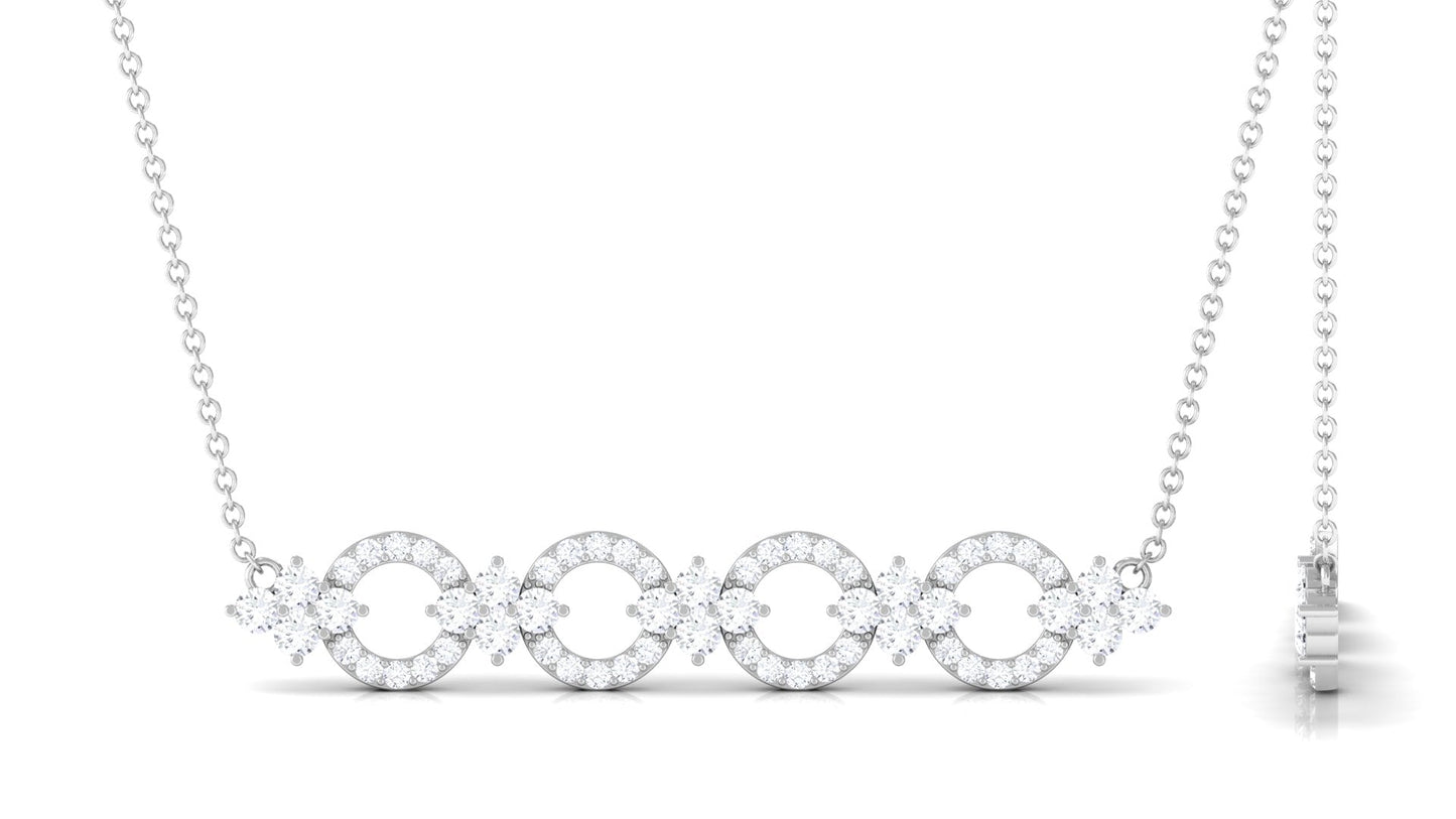 Certified Moissanite Bar Necklace for Women