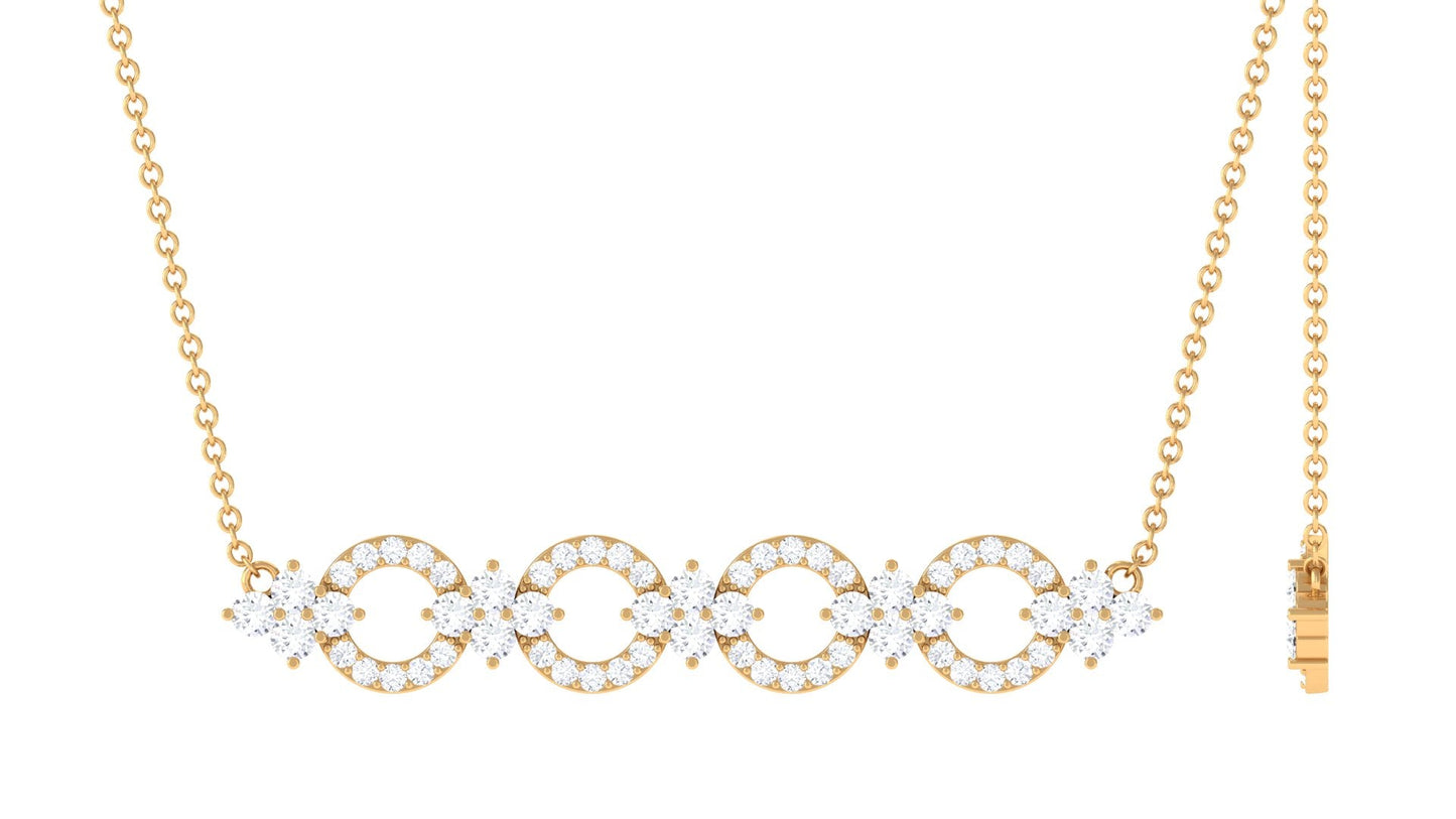 Certified Moissanite Bar Necklace for Women