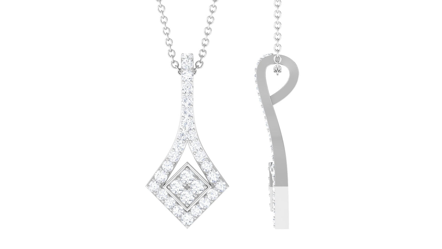 Designer Moissanite Dangle Pendant in Prong Setting
