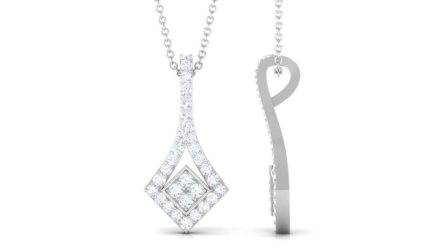 Designer Moissanite Dangle Pendant in Prong Setting