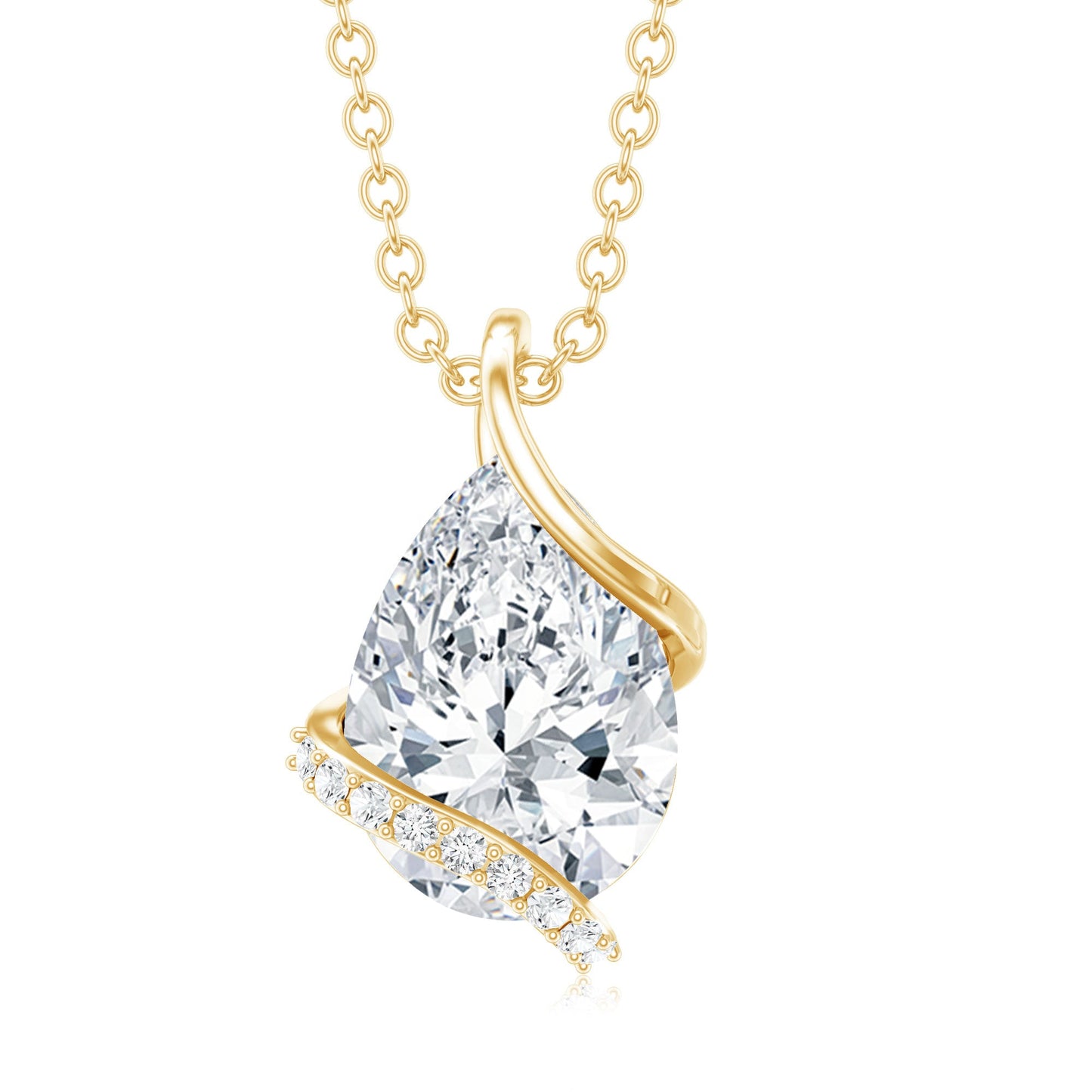 2.2 Carat Certified Moissanite Designer Teardrop Pendant