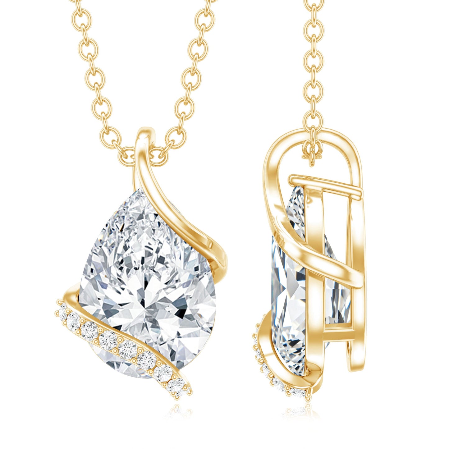 2.2 Carat Certified Moissanite Designer Teardrop Pendant