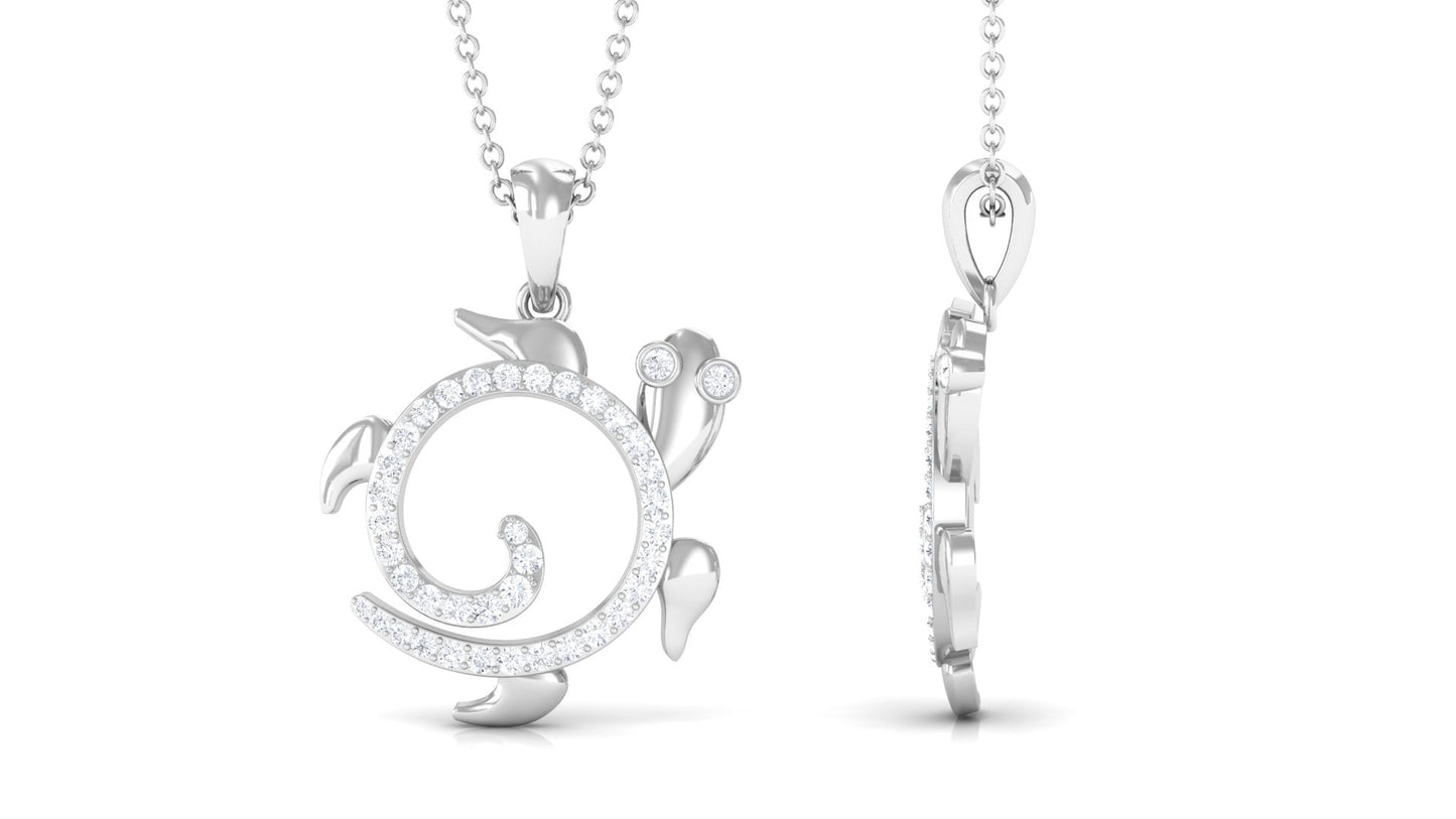 Certified Moissanite Turtle Shape Pendant Necklace