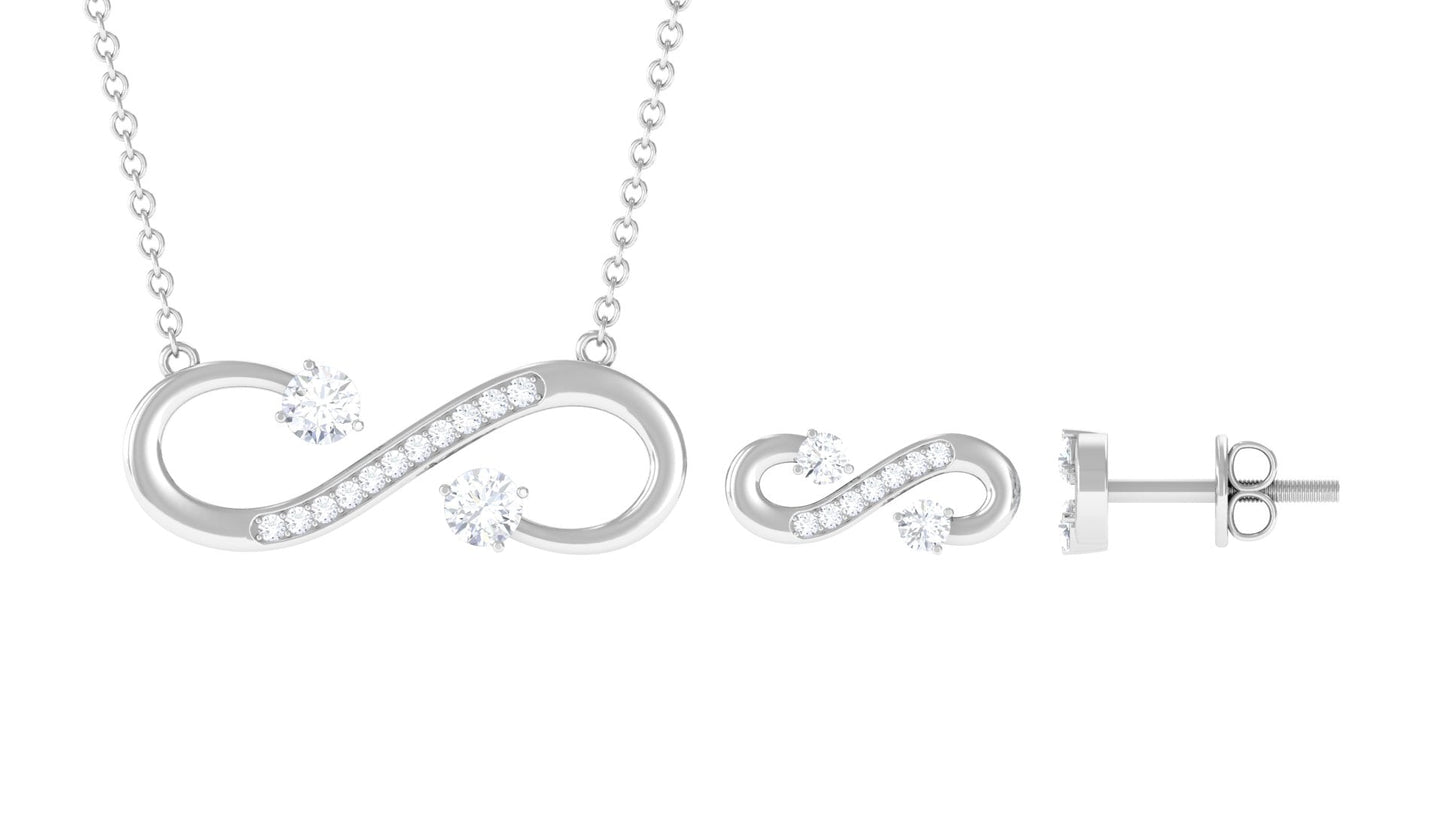 Simple Moissanite Infinity Jewelry Set for Her