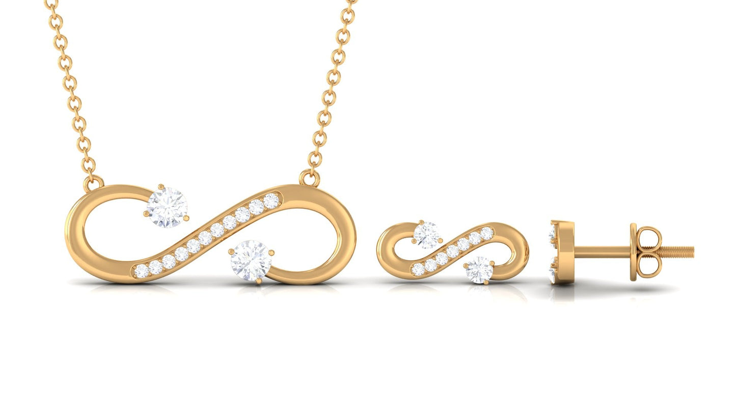 Simple Moissanite Infinity Jewelry Set for Her