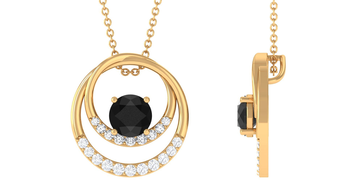 Lab Grown Black Diamond Eternity Necklace with White Diamond
