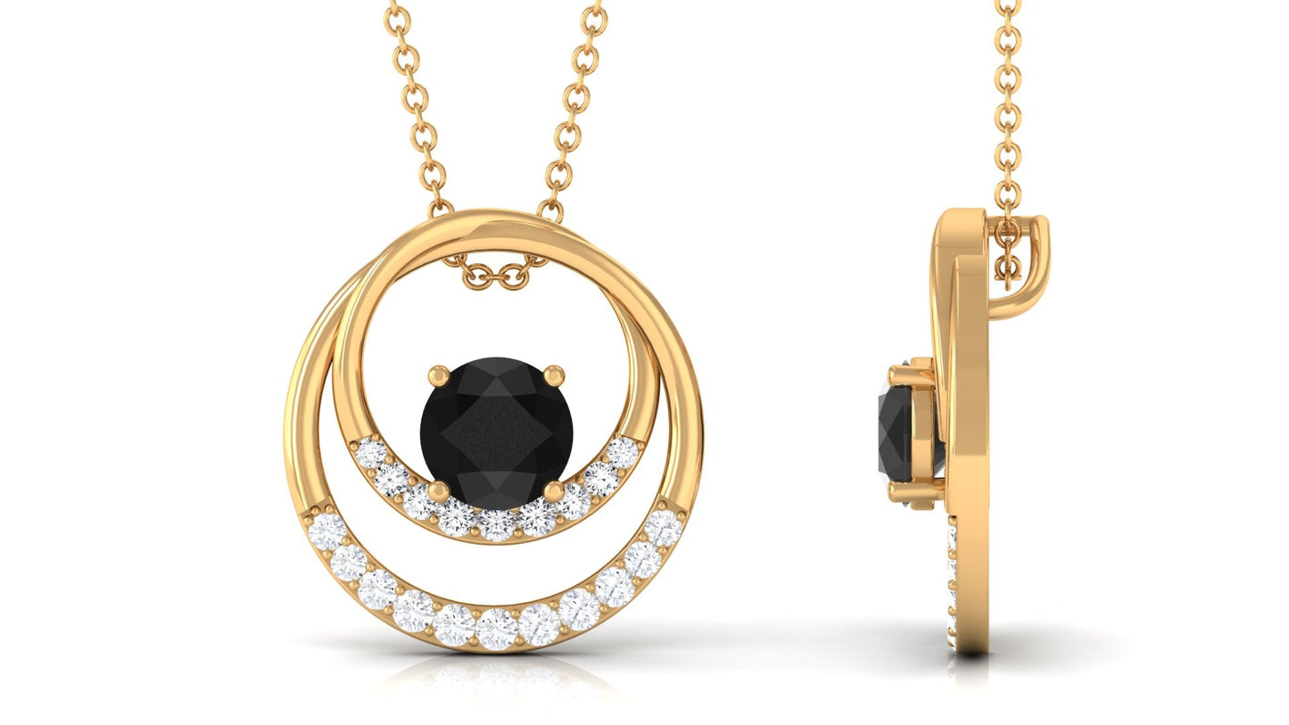 Lab Grown Black Diamond Eternity Necklace with White Diamond