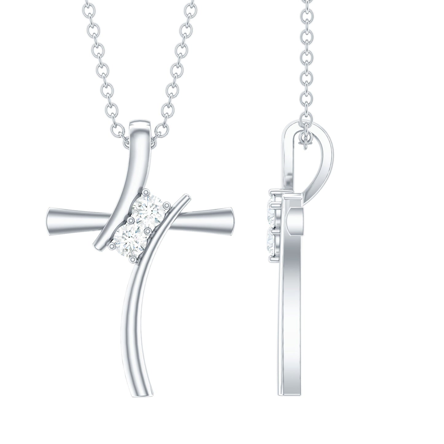 Diamond Cross Pendant Necklace for Women