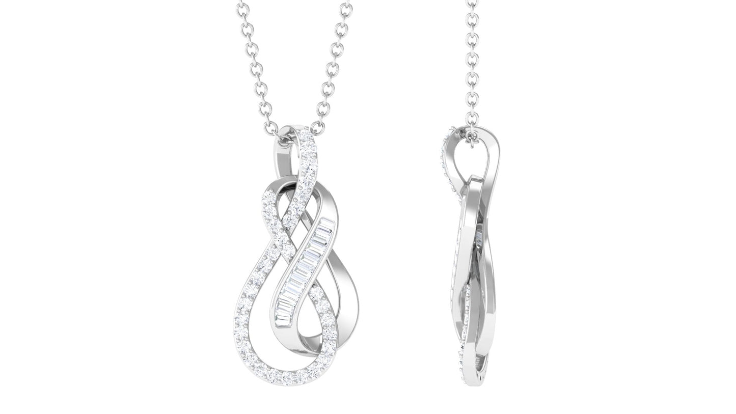 Twin Interlock Infinity Pendant Necklace with Natural Diamond