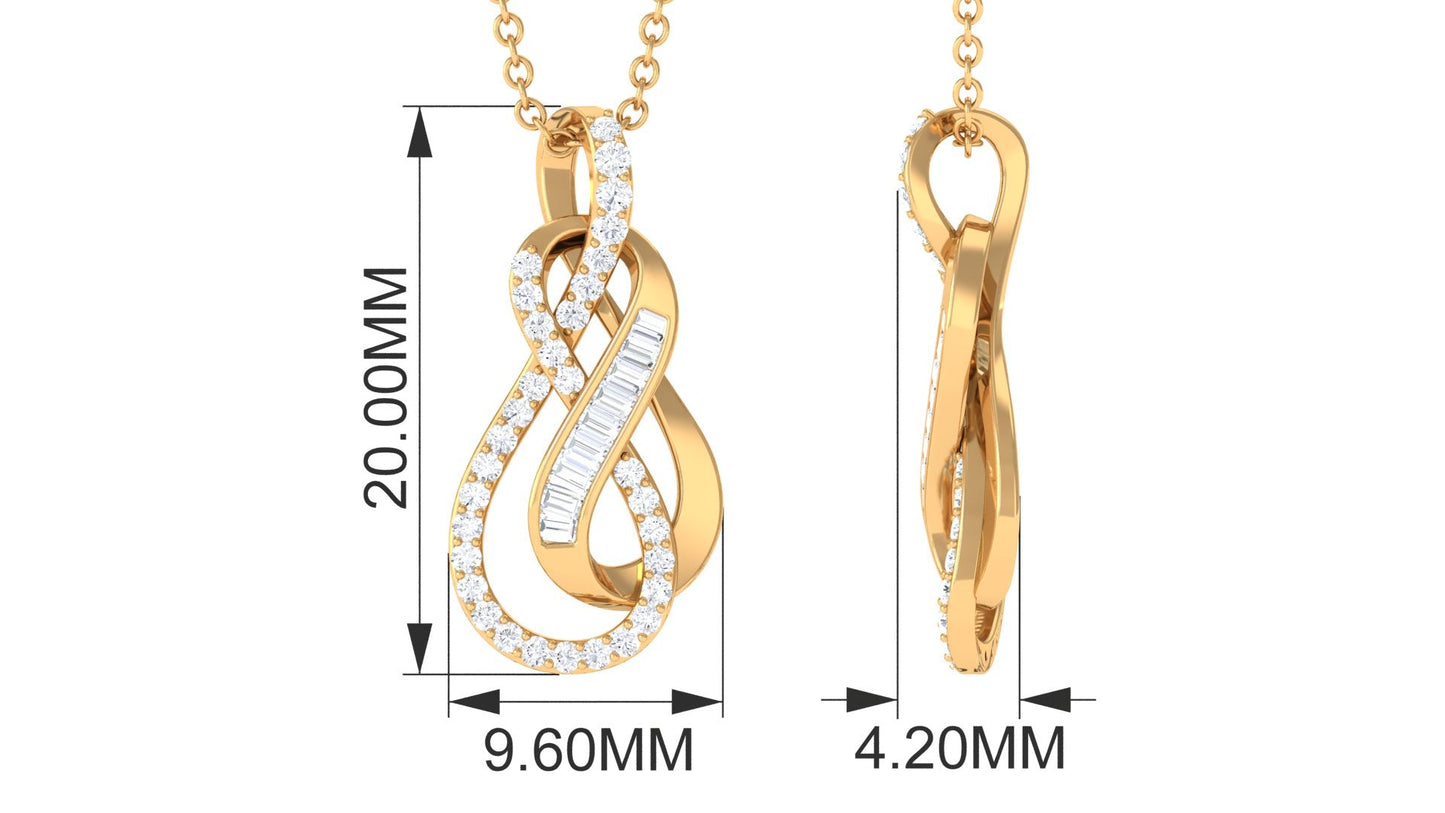 Twin Interlock Infinity Pendant Necklace with Natural Diamond