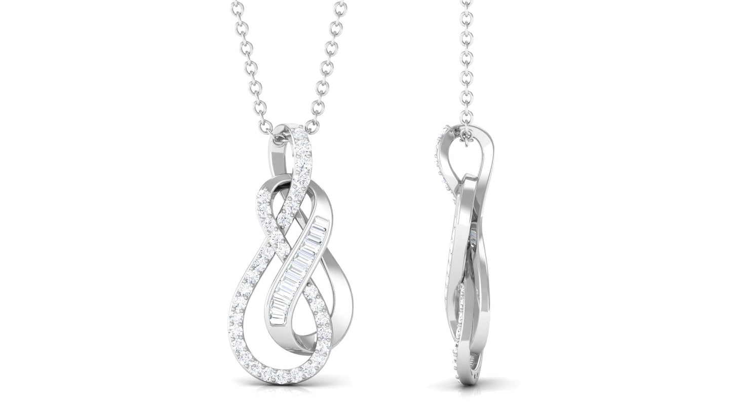 Twin Interlock Infinity Pendant Necklace with Natural Diamond