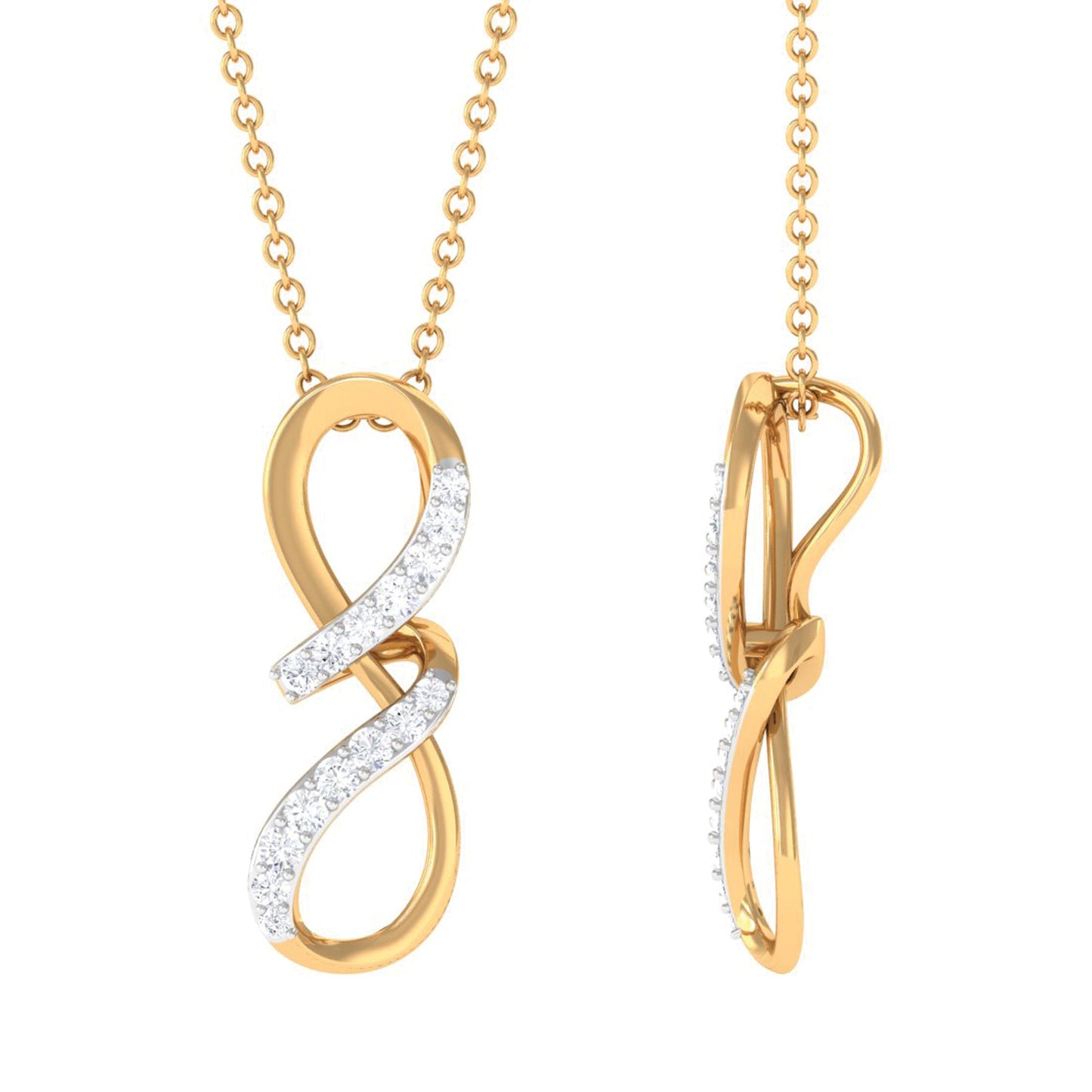 Certified Diamond Twisted Infinity Necklace
