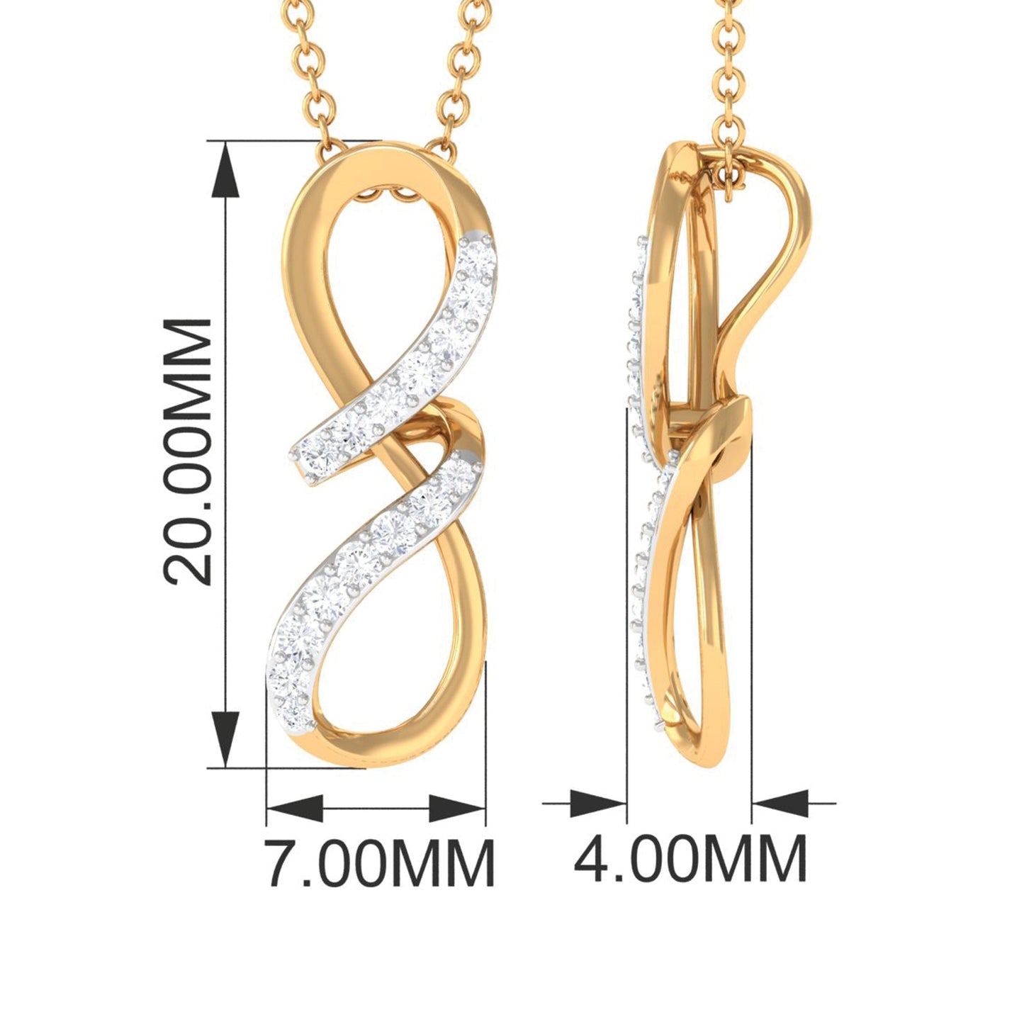 Certified Diamond Twisted Infinity Necklace