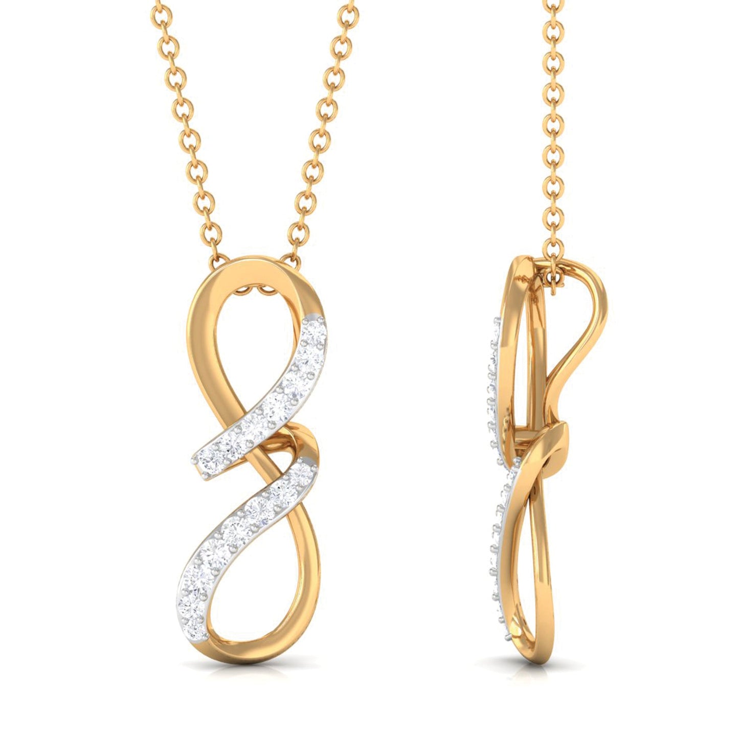 Certified Diamond Twisted Infinity Necklace