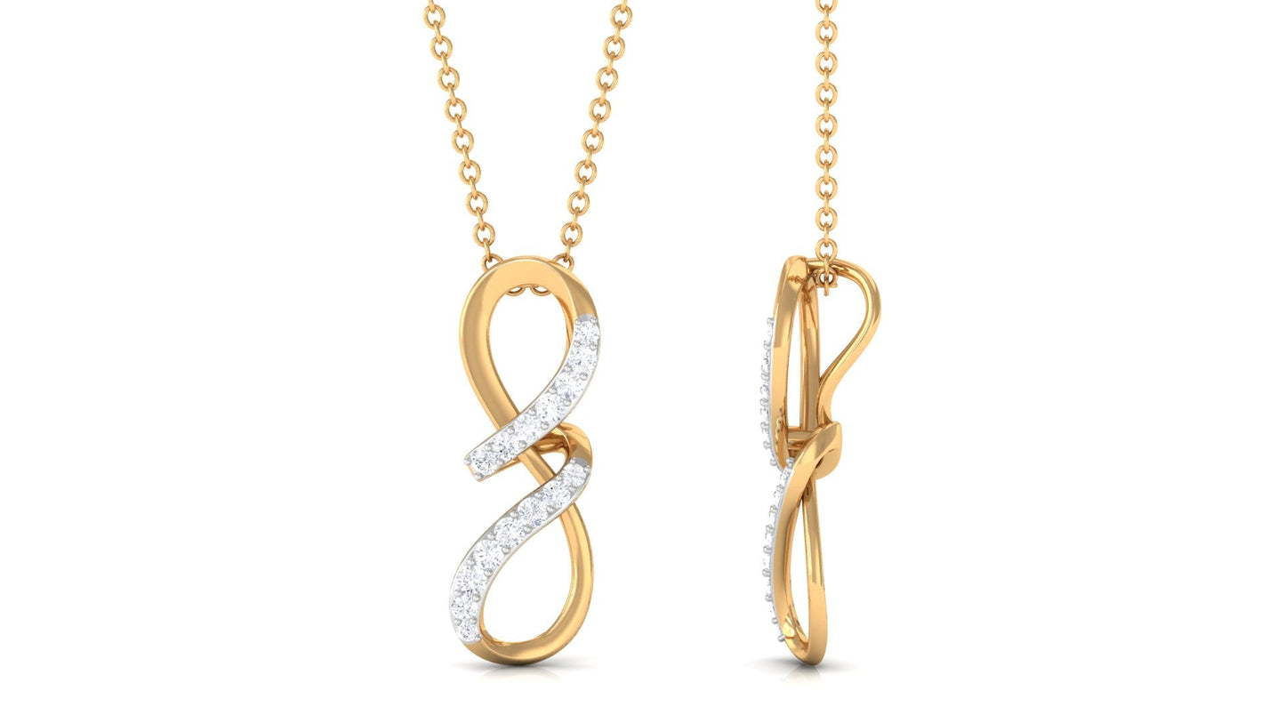 Certified Diamond Twisted Infinity Necklace