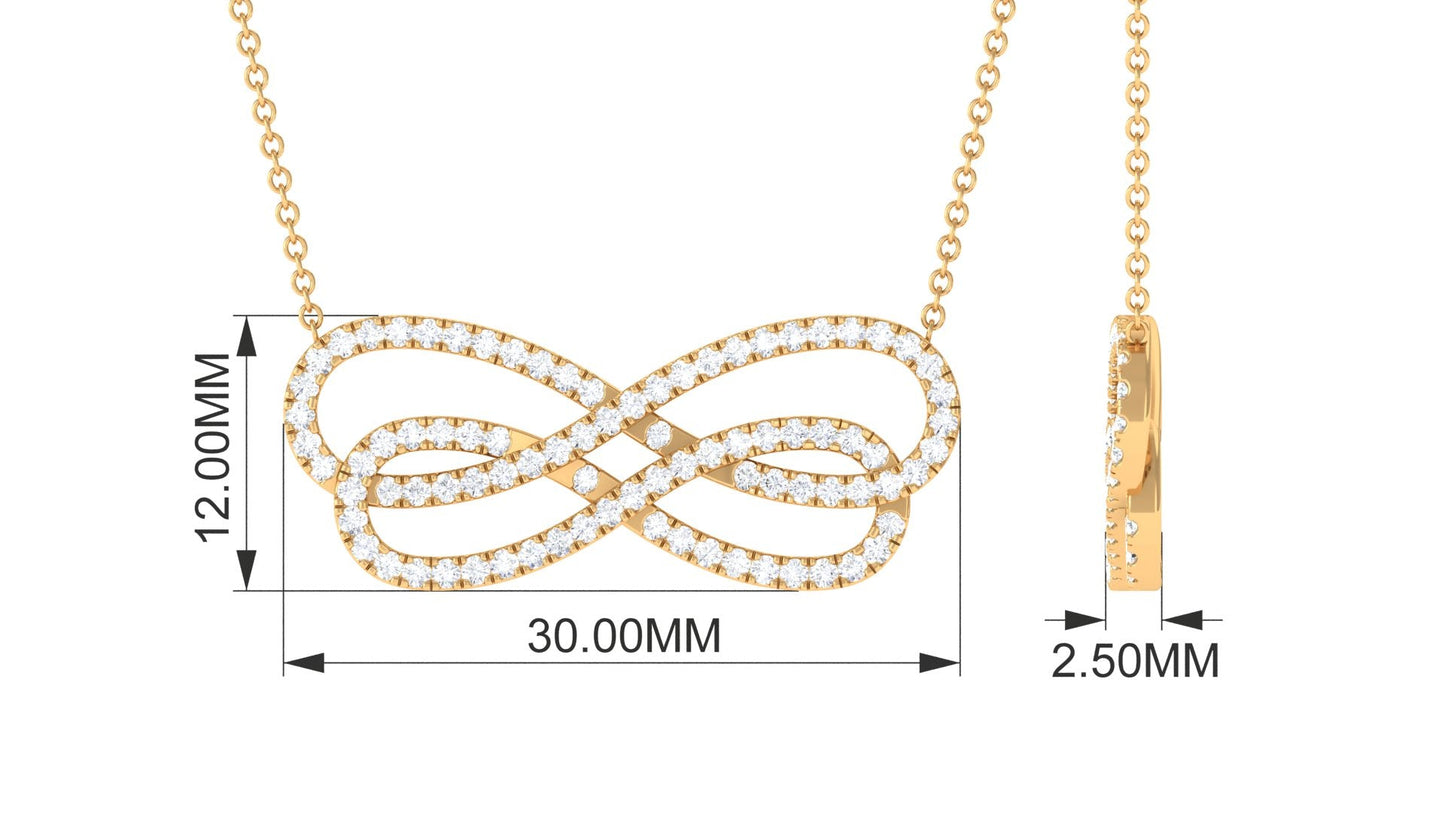 Certified Diamond Sideway Infinity Necklace