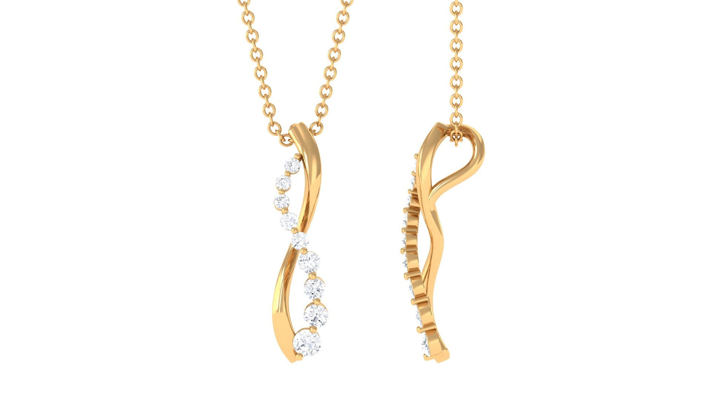 Minimal Diamond Infinity Pendant Necklace for Women