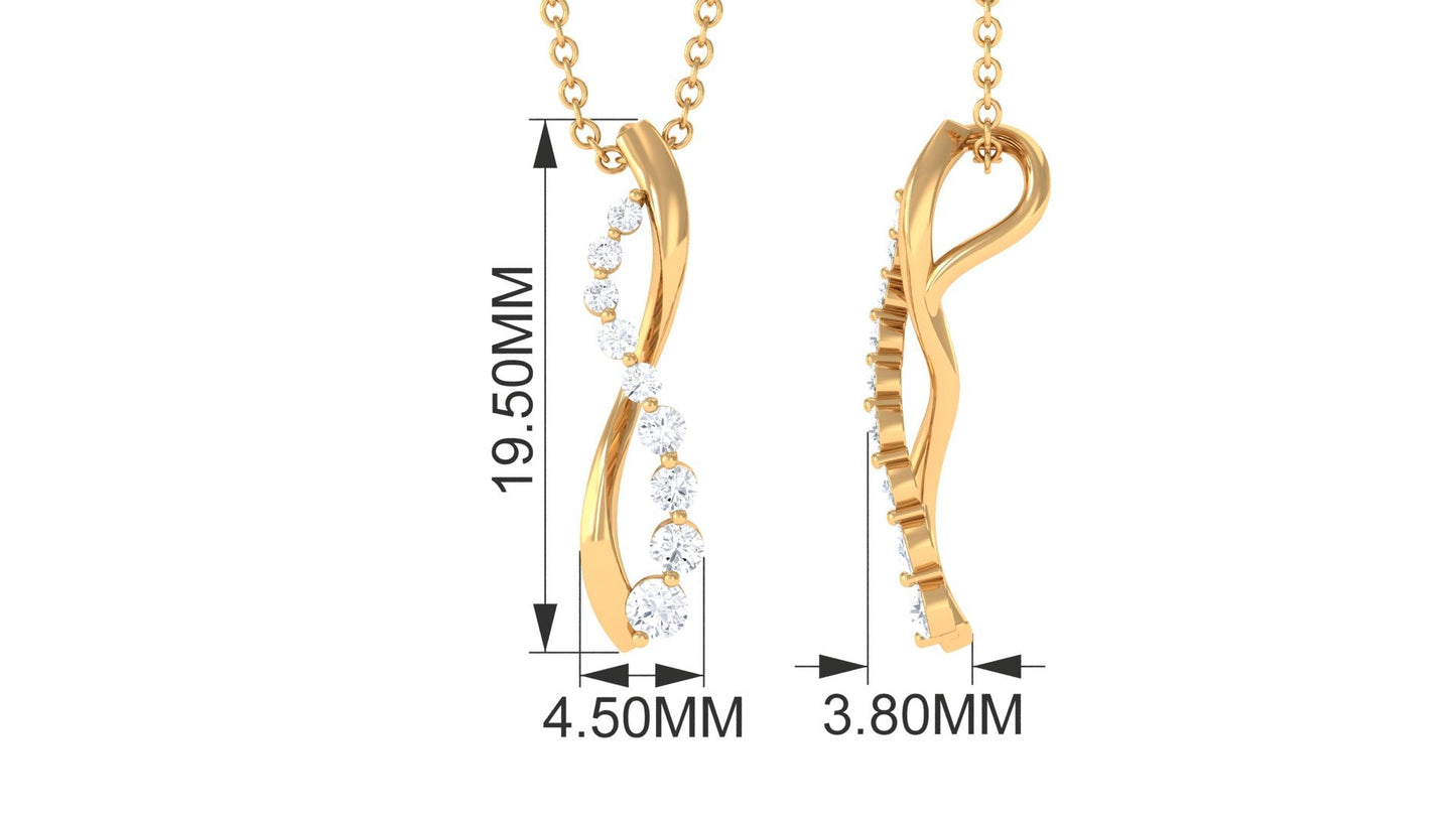Minimal Diamond Infinity Pendant Necklace for Women