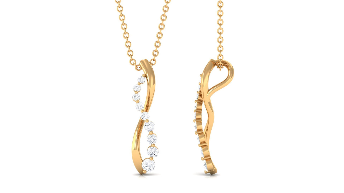 Minimal Diamond Infinity Pendant Necklace for Women