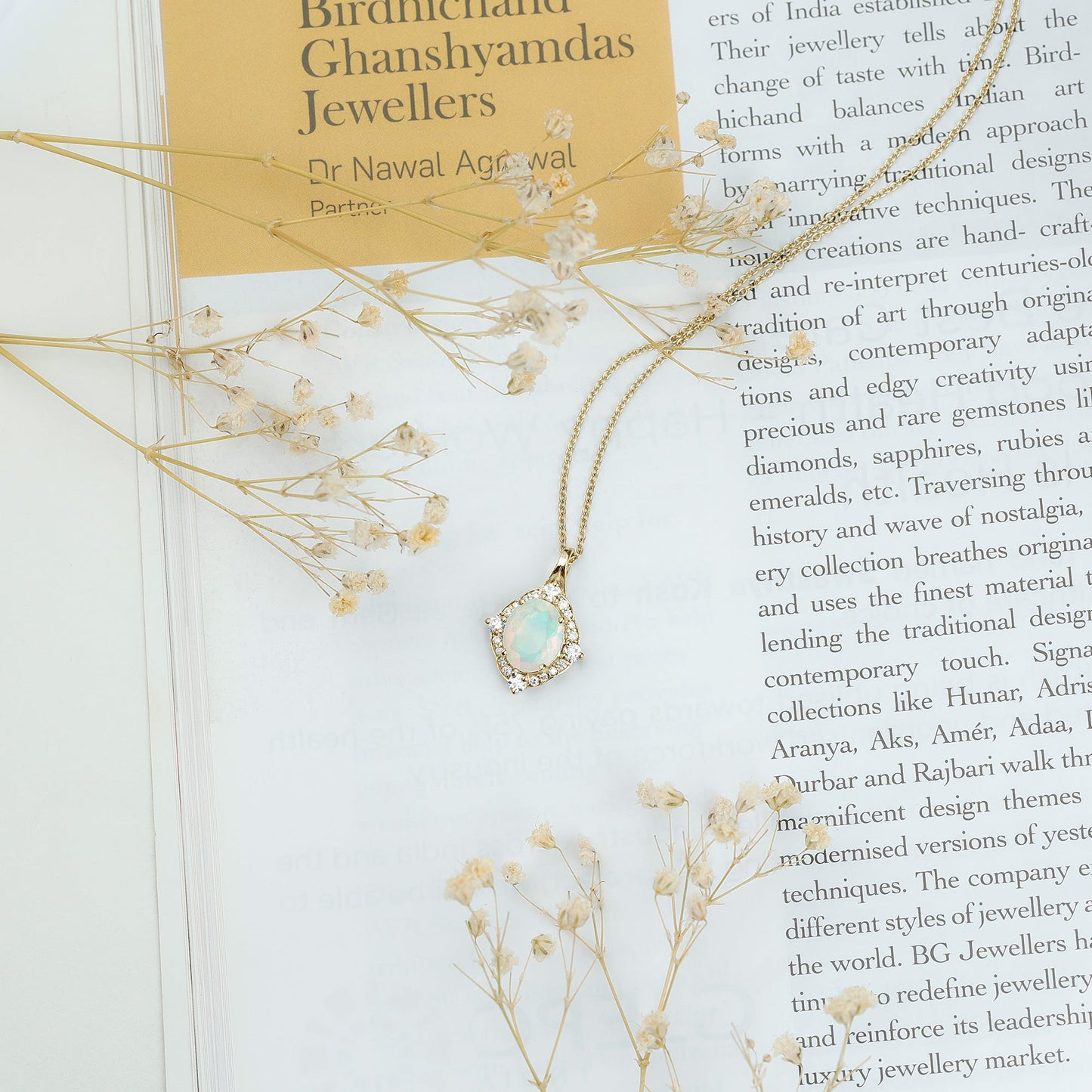 Vintage Inspired Oval Ethiopian Opal Halo Necklace with Chain