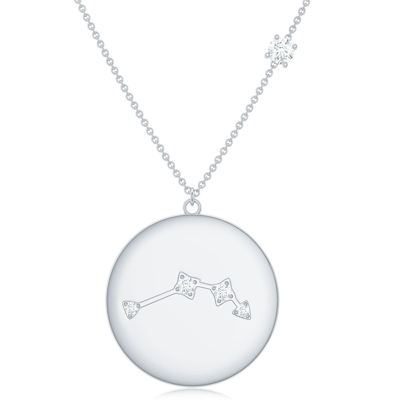 Certified Moissanite Aries Zodiac Pendant Necklace
