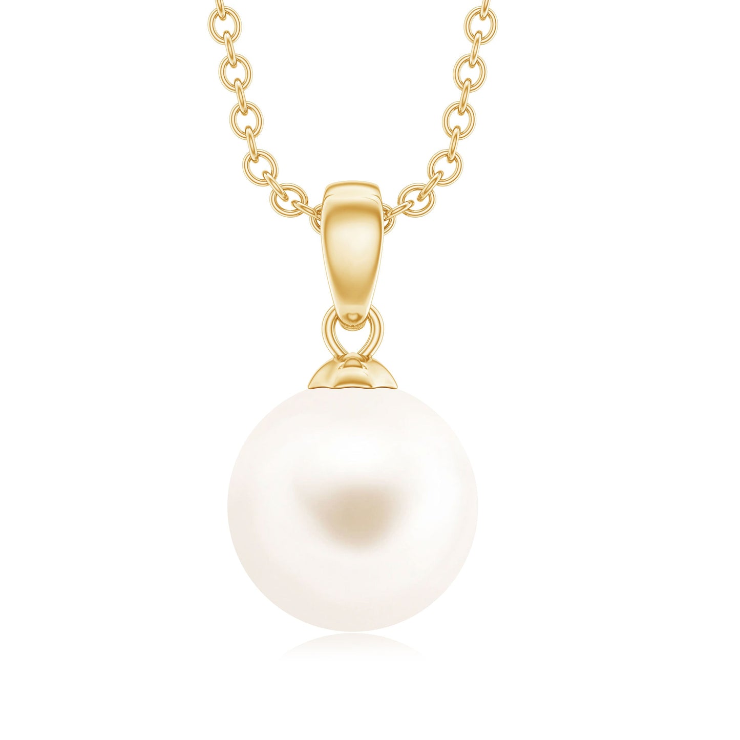 Natural 7.4 Carat Freshwater Pearl Solitaire Drop Necklace With Chain