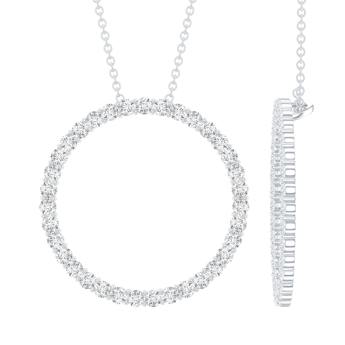 Certified Moissanite Eternity Necklace with Chain