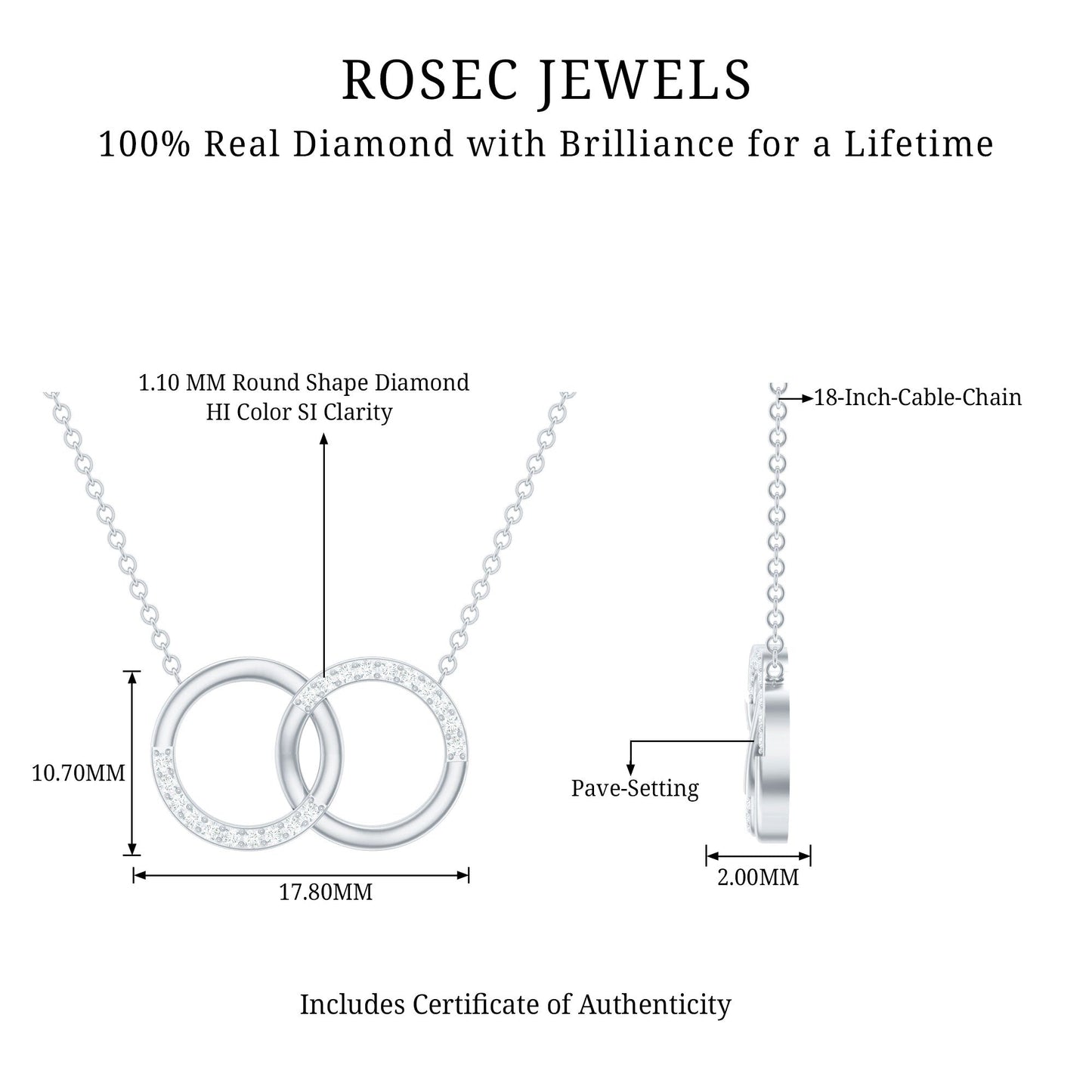 Certified Diamond Circle Pendant Necklace