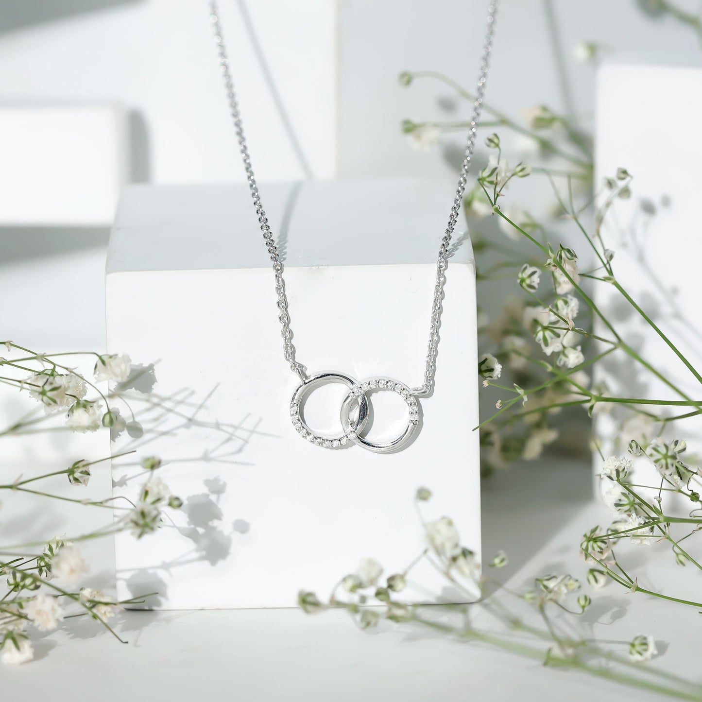 Certified Diamond Circle Pendant Necklace