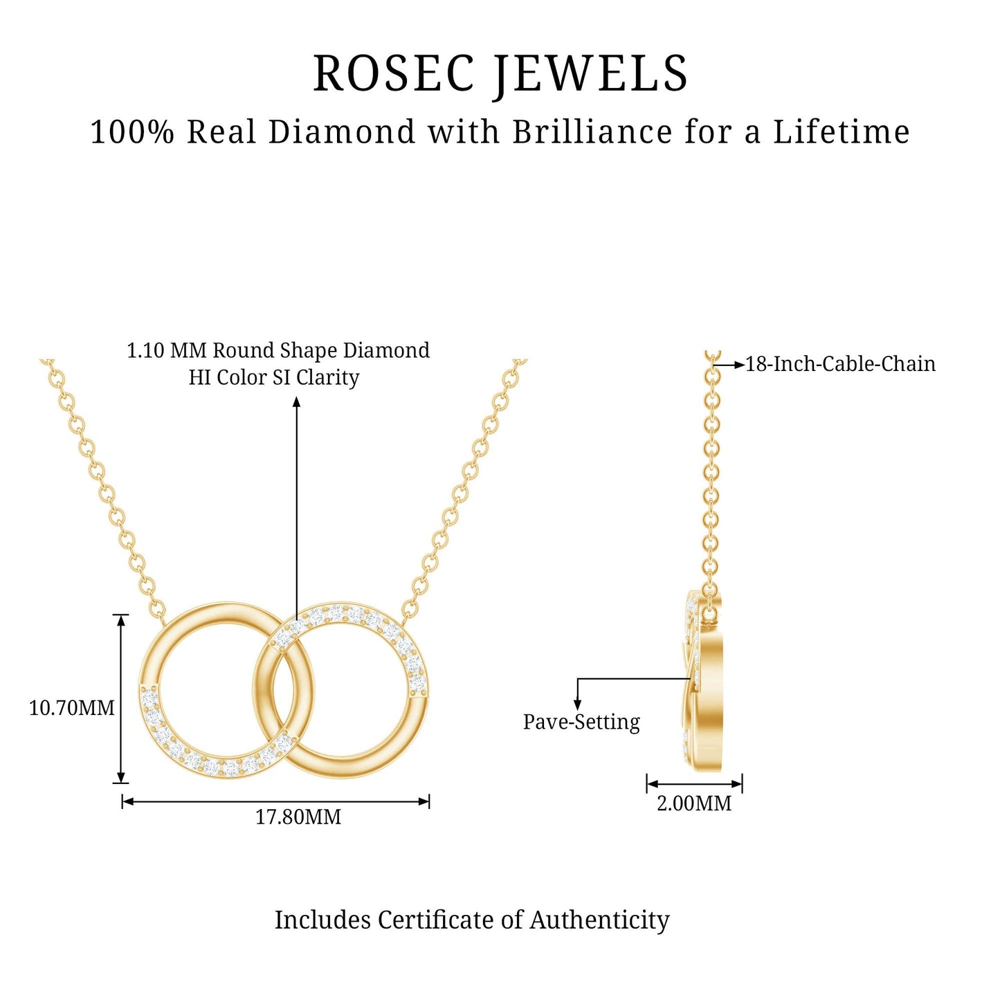 Certified Diamond Circle Pendant Necklace