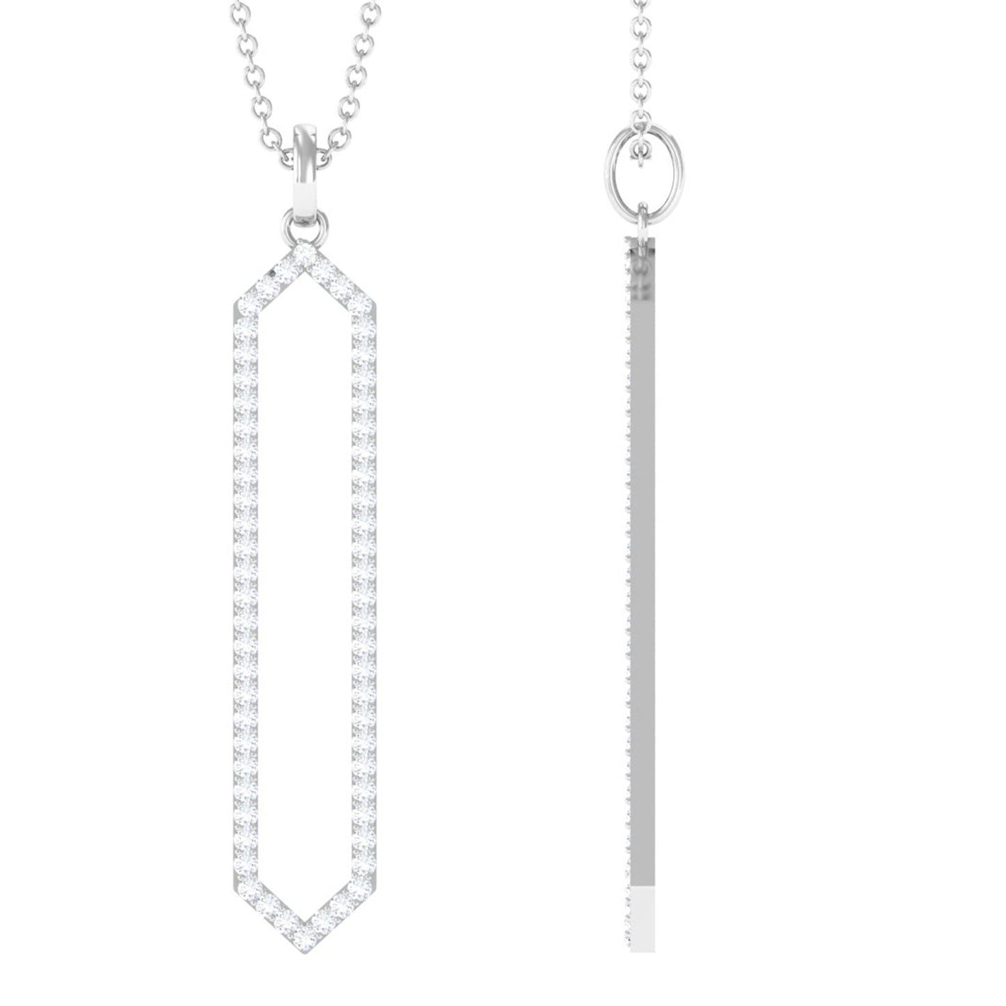 Certified Diamond Geometric Necklace For Women