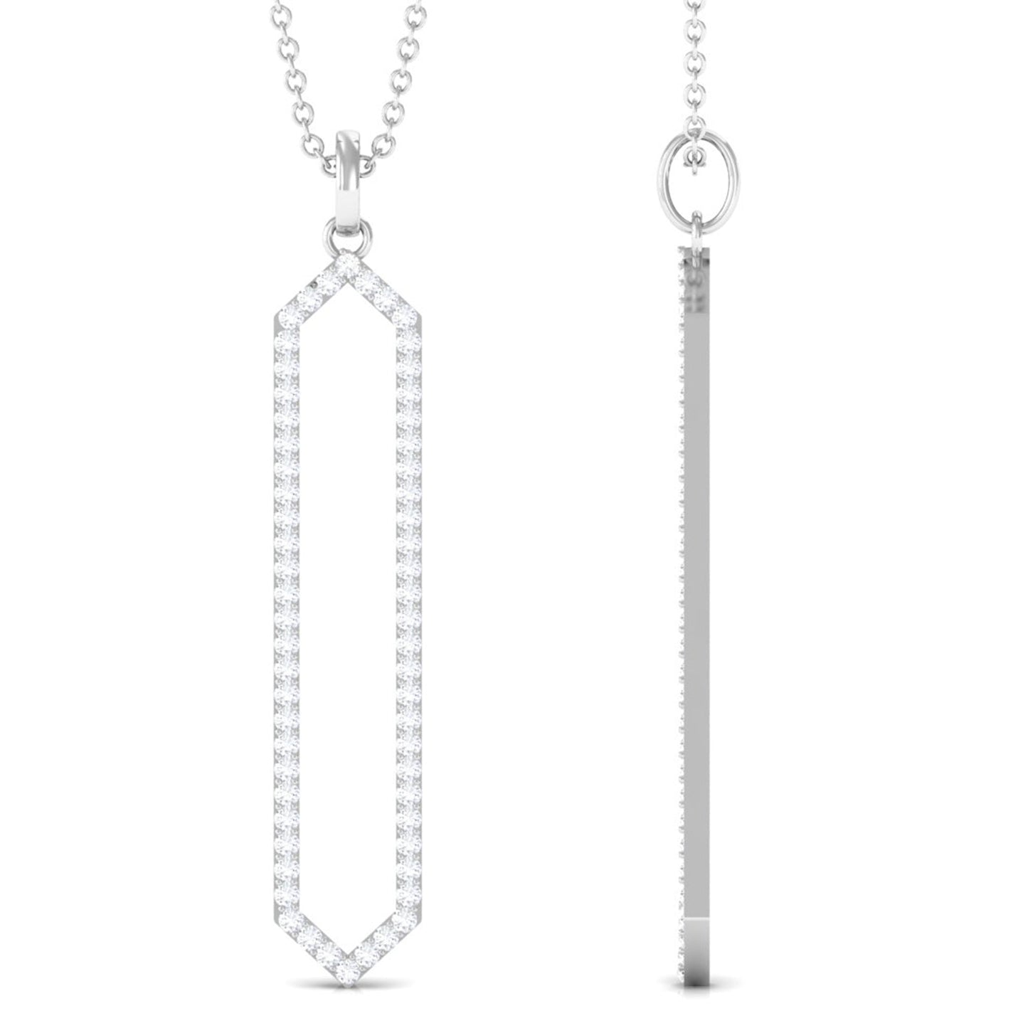 Certified Diamond Geometric Necklace For Women