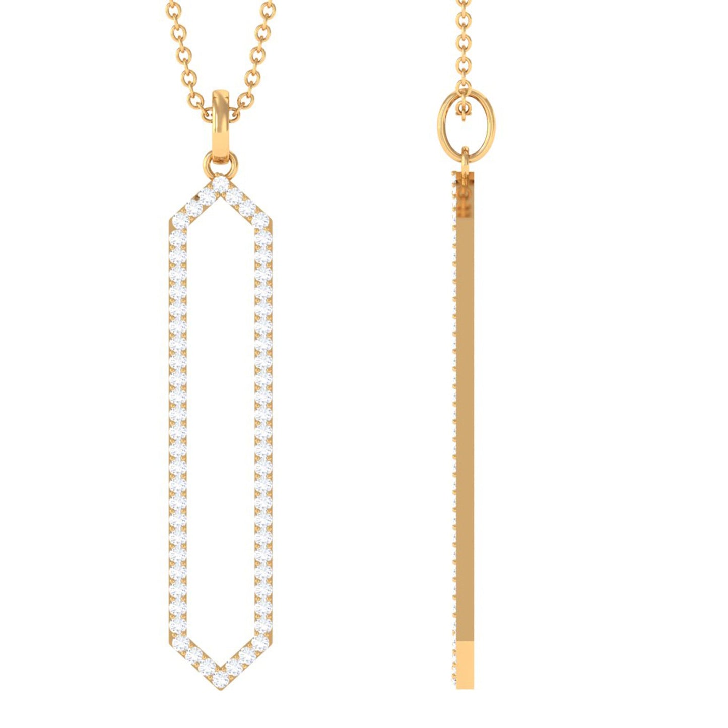 Certified Diamond Geometric Necklace For Women