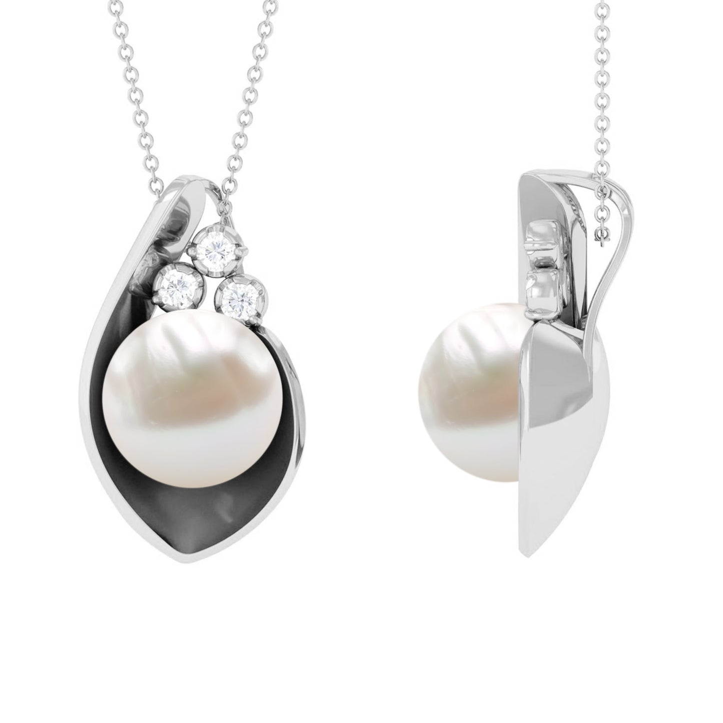 11 Carat Real Freshwater Pearl Pendant with Diamond