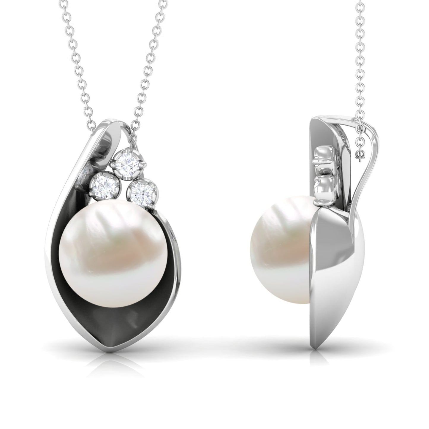 11 Carat Real Freshwater Pearl Pendant with Diamond