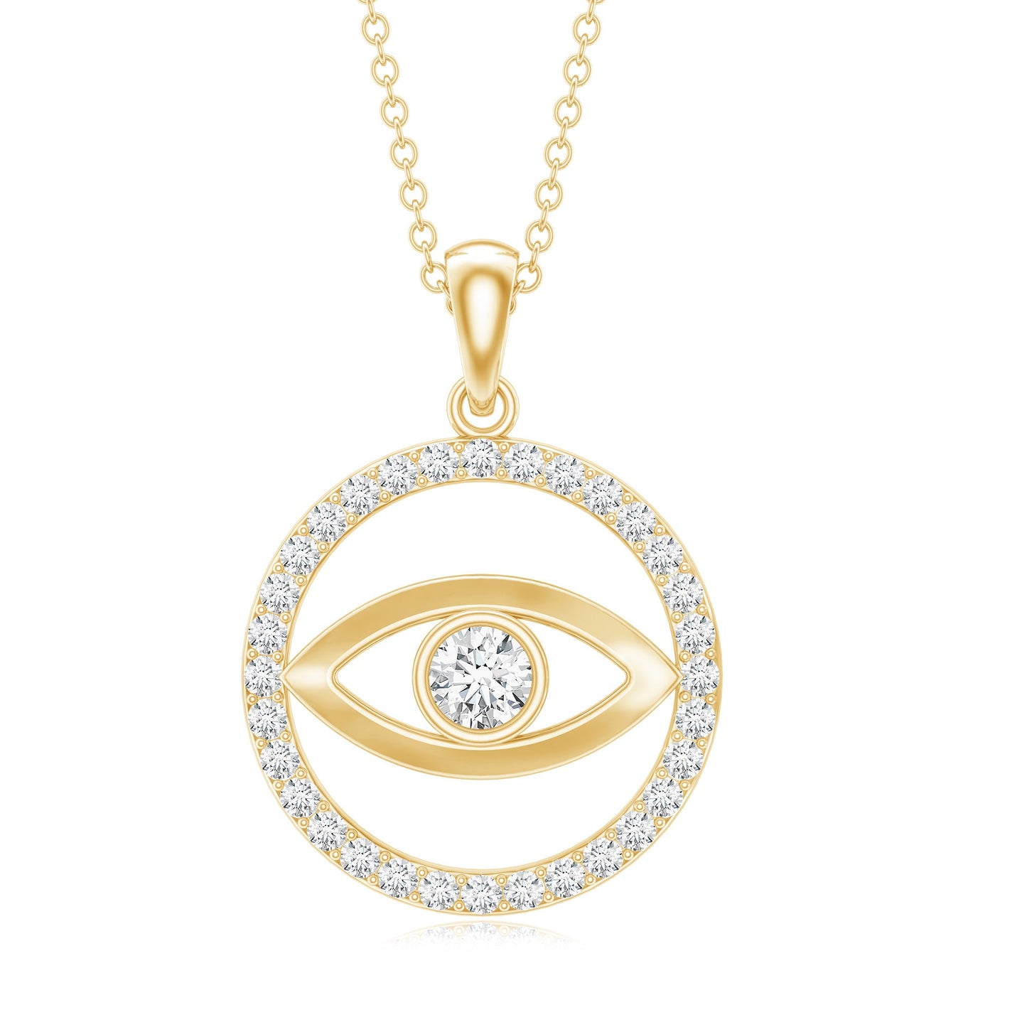 Certified Moissanite Evil Eye Pendant with Eternity