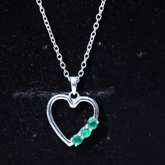 Certified Emerald Heart Promise Necklace