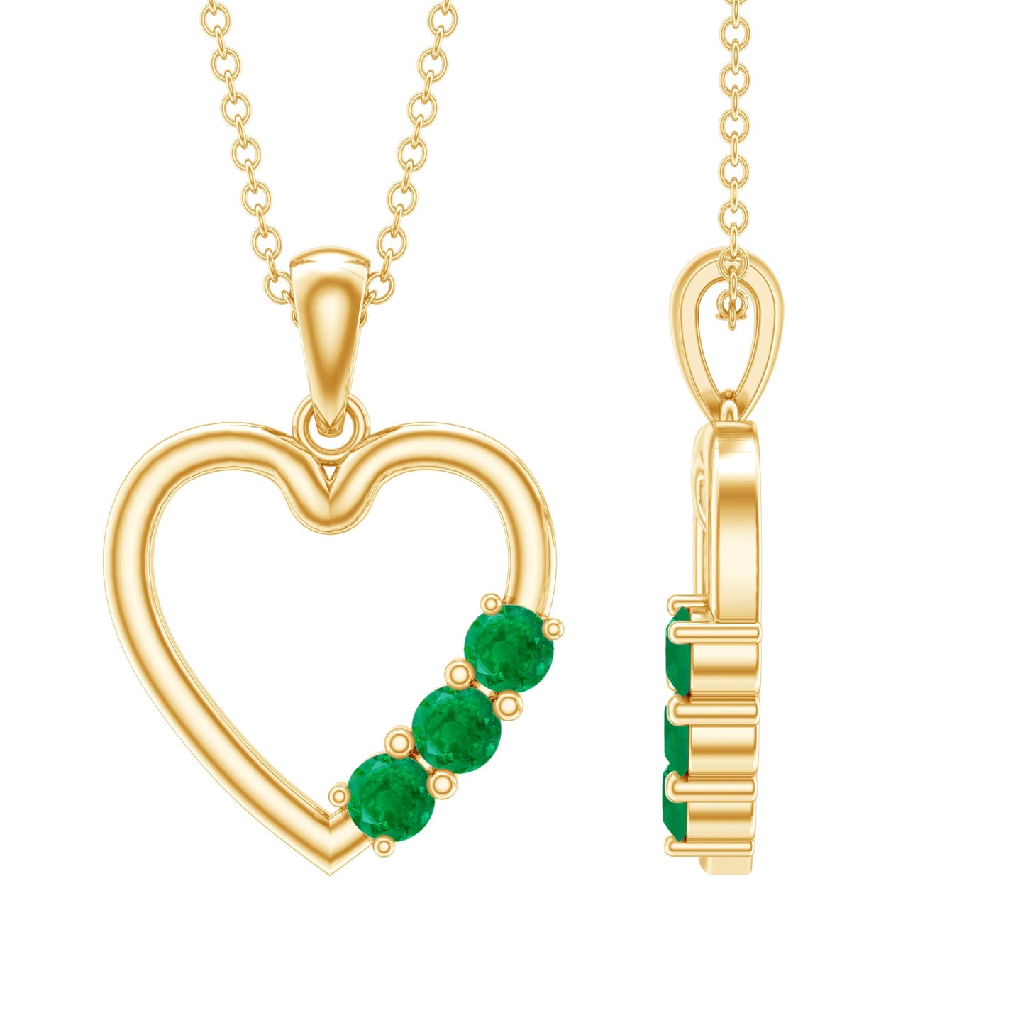 Certified Emerald Heart Promise Necklace
