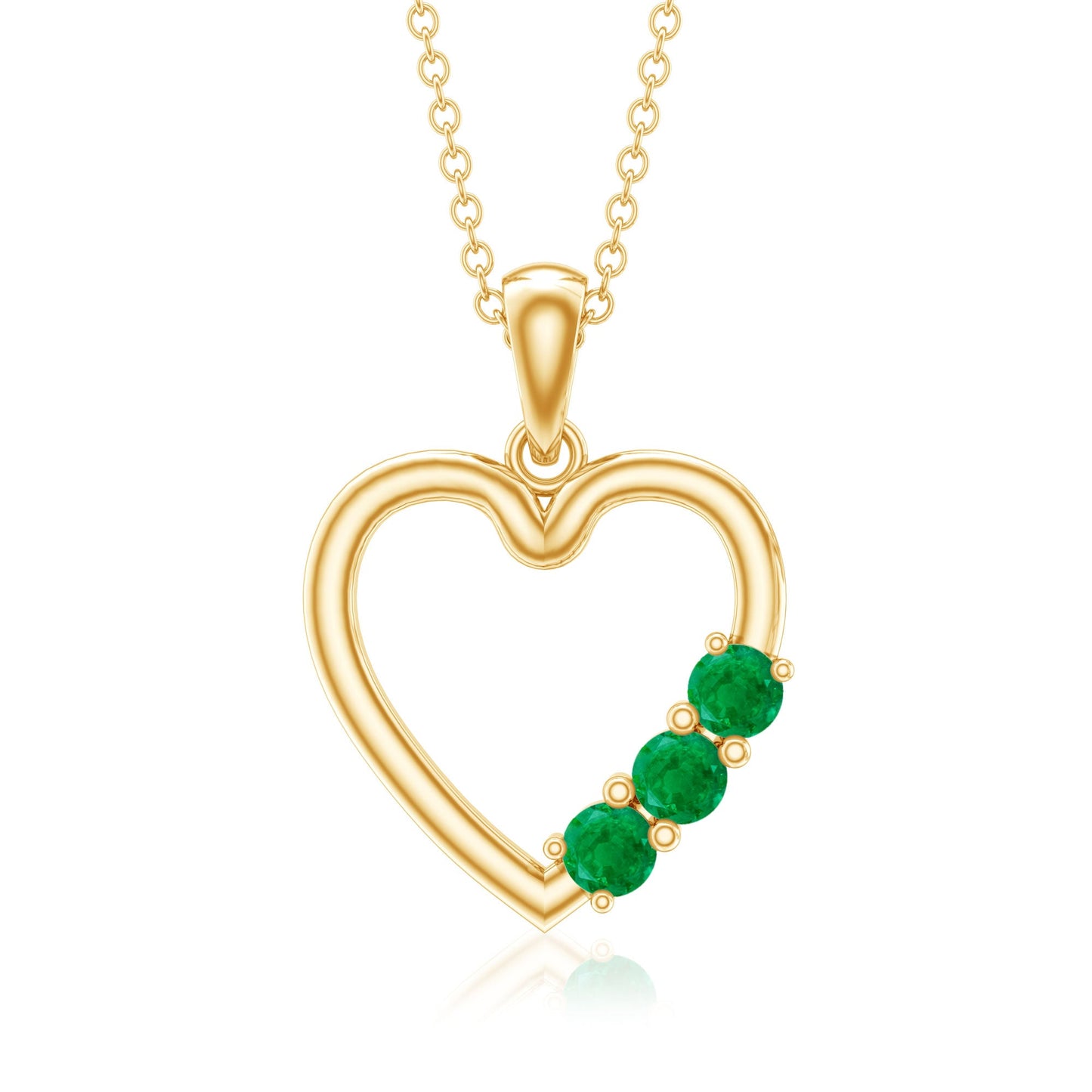 Certified Emerald Heart Promise Necklace