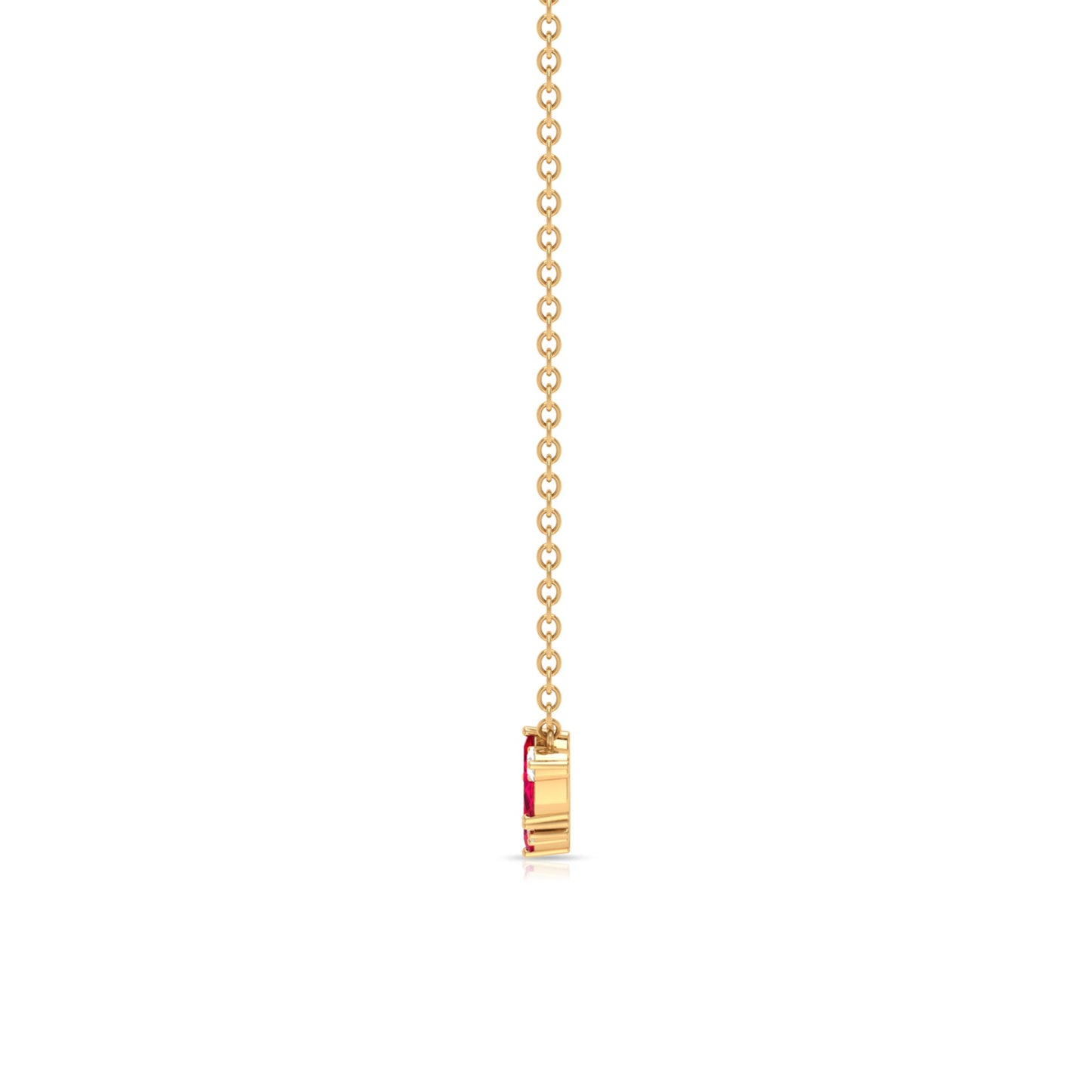 Marquise Cut Ruby and Diamond Stackable Necklace