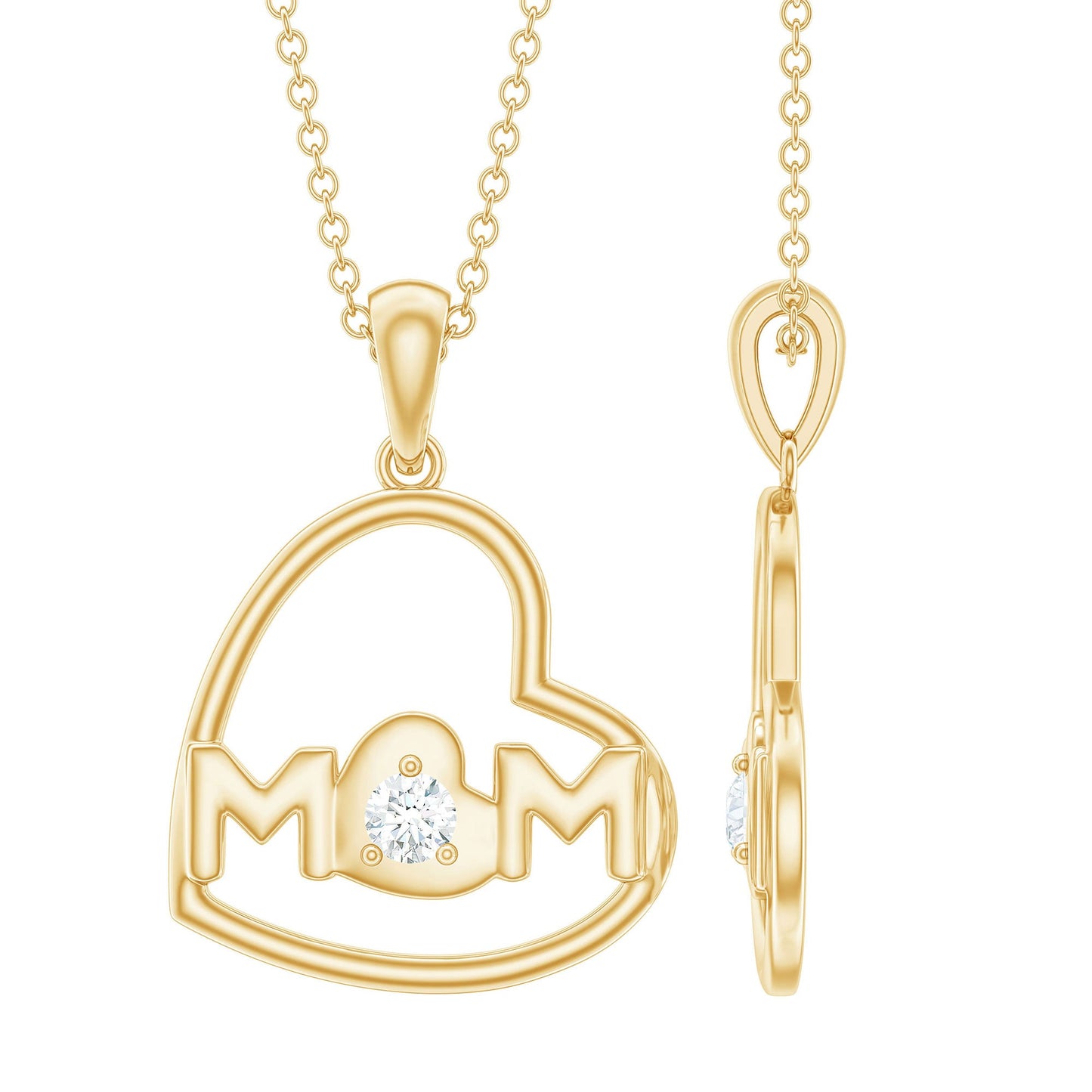 MOM Necklace with Natural Diamond