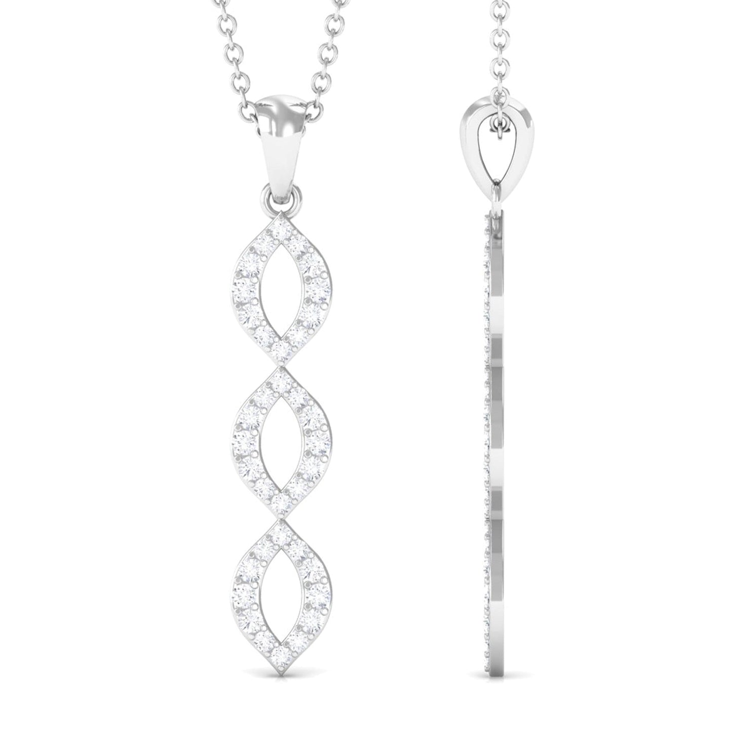 Round Moissanite Infinity Dangle Pendant