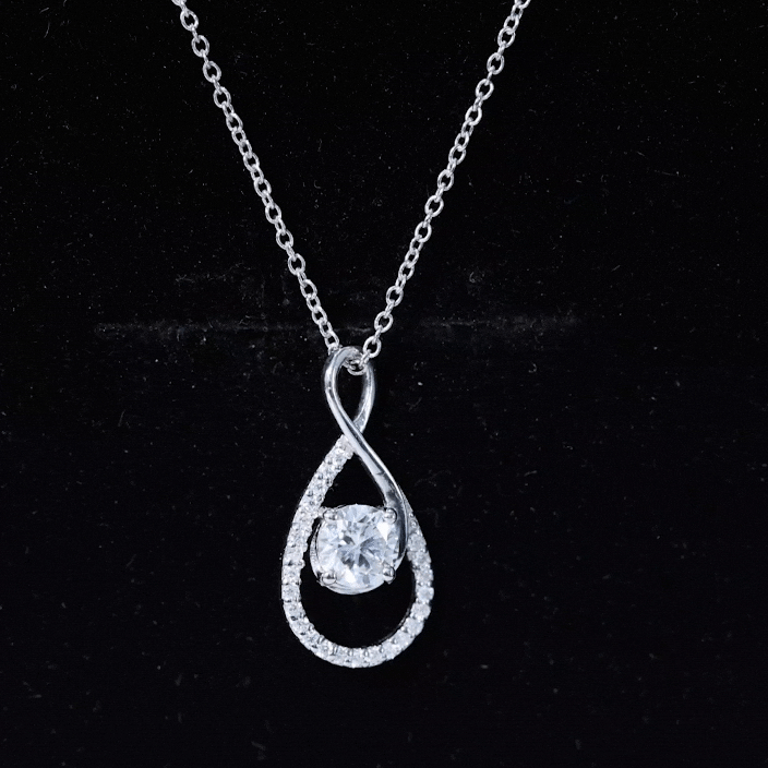 Certified Moissanite Infinity Pendant Necklace for Women
