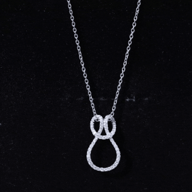 Classic Moissanite Twisted Infinity Pendant Necklace